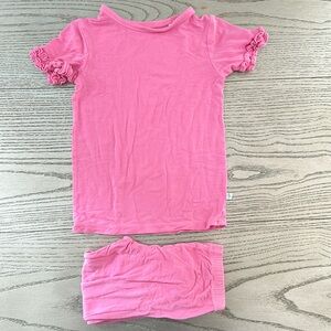 Posh Peanut Pink Lemonade Ruffled PJ Set 3T